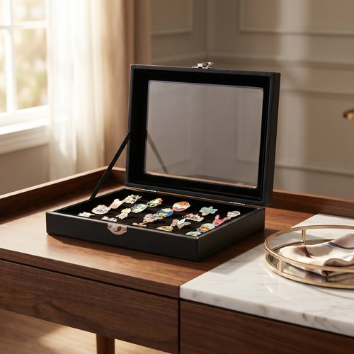 Desktop pin display box brooch - desktop,