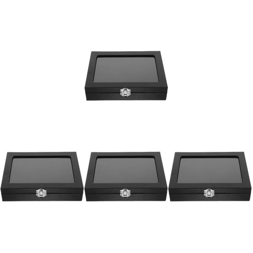 Black acrylic badge display - black,